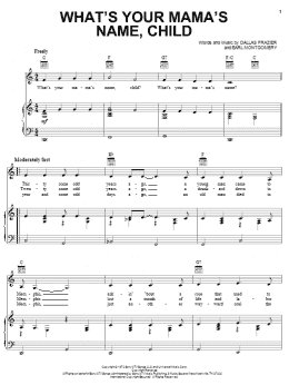 page one of What's Your Mama's Name Child (Piano, Vocal & Guitar Chords (Right-Hand Melody))