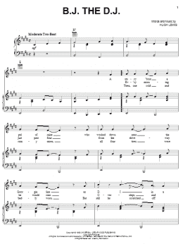 page one of B.J. The D.J. (Piano, Vocal & Guitar Chords (Right-Hand Melody))