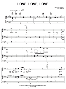 page one of Love, Love, Love (Piano, Vocal & Guitar Chords (Right-Hand Melody))