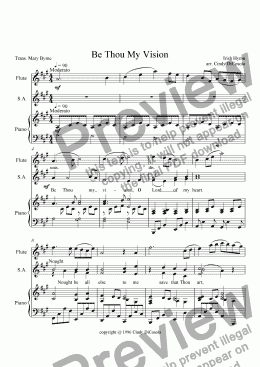 page one of Be Thou My Vision - SSA with Flute