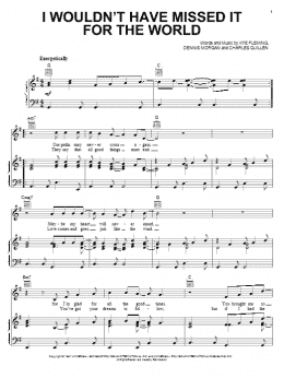 page one of I Wouldn't Have Missed It For The World (Piano, Vocal & Guitar Chords (Right-Hand Melody))