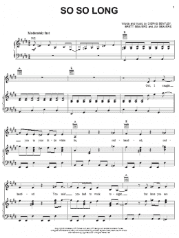page one of So So Long (Piano, Vocal & Guitar Chords (Right-Hand Melody))