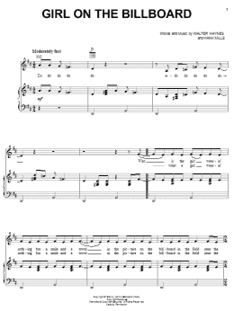 page one of Girl On The Billboard (Piano, Vocal & Guitar Chords (Right-Hand Melody))