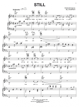 page one of Still (Piano, Vocal & Guitar Chords (Right-Hand Melody))