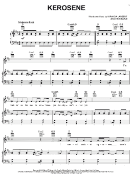page one of Kerosene (Piano, Vocal & Guitar Chords (Right-Hand Melody))