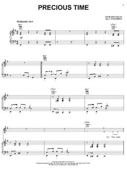 page one of Precious Time (Piano, Vocal & Guitar Chords (Right-Hand Melody))