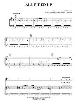 page one of All Fired Up (Piano, Vocal & Guitar Chords (Right-Hand Melody))