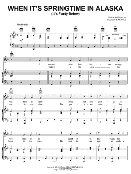 page one of When It's Springtime In Alaska (It's Forty Below) (Piano, Vocal & Guitar Chords (Right-Hand Melody))