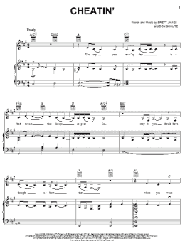 page one of Cheatin' (Piano, Vocal & Guitar Chords (Right-Hand Melody))