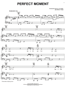 page one of Perfect Moment (Piano, Vocal & Guitar Chords (Right-Hand Melody))