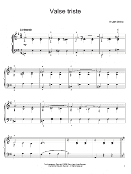 page one of Valse Triste (Easy Piano)