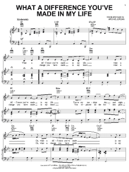 page one of What A Difference You've Made In My Life (Piano, Vocal & Guitar Chords (Right-Hand Melody))