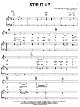 page one of Stir It Up (Piano, Vocal & Guitar Chords (Right-Hand Melody))