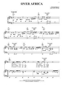 page one of Over Africa (Piano, Vocal & Guitar Chords (Right-Hand Melody))