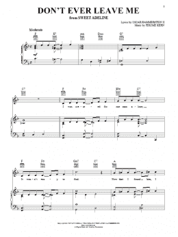 page one of Don't Ever Leave Me (Piano, Vocal & Guitar Chords (Right-Hand Melody))