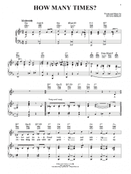 page one of How Many Times? (Piano, Vocal & Guitar Chords (Right-Hand Melody))