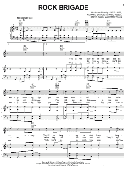 page one of Rock Brigade (Piano, Vocal & Guitar Chords (Right-Hand Melody))
