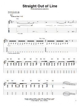 page one of Straight Out Of Line (Guitar Tab (Single Guitar))