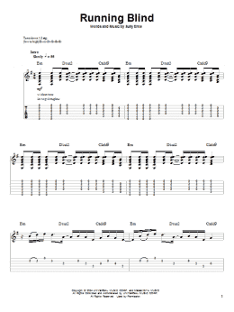 page one of Running Blind (Guitar Tab (Single Guitar))