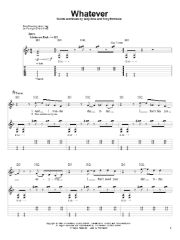 page one of Whatever (Guitar Tab (Single Guitar))