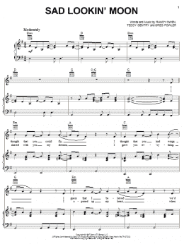 page one of Sad Lookin' Moon (Piano, Vocal & Guitar Chords (Right-Hand Melody))