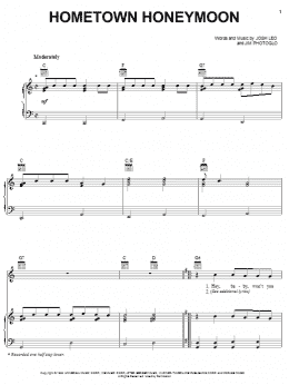 page one of Hometown Honeymoon (Piano, Vocal & Guitar Chords (Right-Hand Melody))