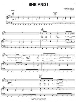 page one of She And I (Piano, Vocal & Guitar Chords (Right-Hand Melody))