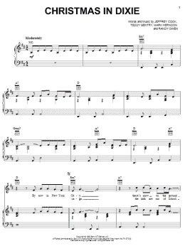 page one of Christmas In Dixie (Piano, Vocal & Guitar Chords (Right-Hand Melody))