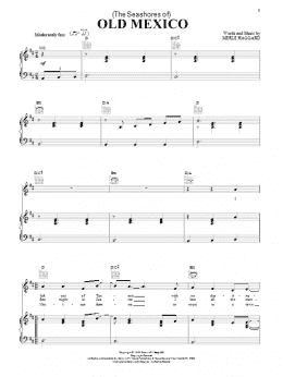 page one of (The Seashores Of) Old Mexico (Piano, Vocal & Guitar Chords (Right-Hand Melody))