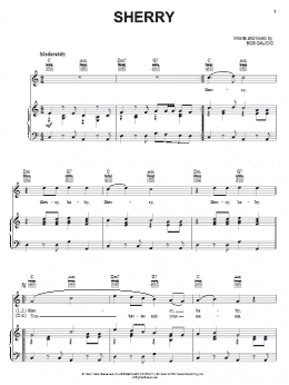 page one of Sherry (Piano, Vocal & Guitar Chords (Right-Hand Melody))