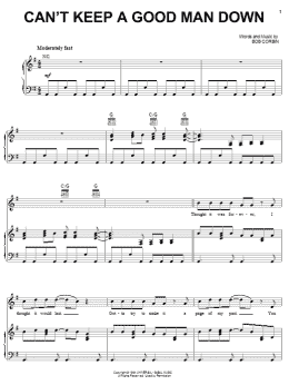 page one of Can't Keep A Good Man Down (Piano, Vocal & Guitar Chords (Right-Hand Melody))