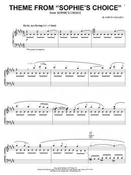 page one of Theme From "Sophie's Choice" (Piano, Vocal & Guitar Chords (Right-Hand Melody))