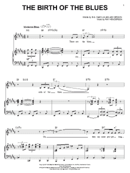 page one of The Birth Of The Blues (Piano & Vocal)