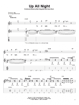 page one of Up All Night (Guitar Tab (Single Guitar))