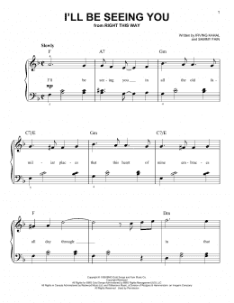 page one of I'll Be Seeing You (Easy Piano)