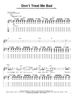 page one of Don't Treat Me Bad (Guitar Tab (Single Guitar))