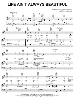 page one of Life Ain't Always Beautiful (Piano, Vocal & Guitar Chords (Right-Hand Melody))