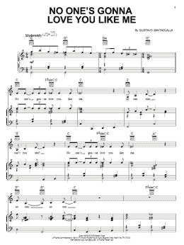 page one of No One's Gonna Love You Like Me (Piano, Vocal & Guitar Chords (Right-Hand Melody))