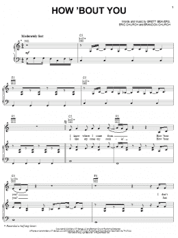 page one of How 'Bout You (Piano, Vocal & Guitar Chords (Right-Hand Melody))