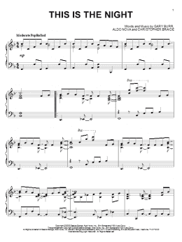 page one of This Is The Night (Piano Solo)