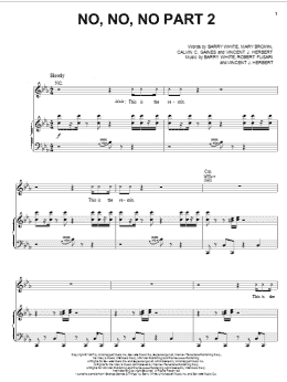 page one of No, No, No Part II (Piano, Vocal & Guitar Chords (Right-Hand Melody))