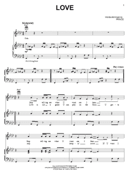 page one of Love (Piano, Vocal & Guitar Chords (Right-Hand Melody))