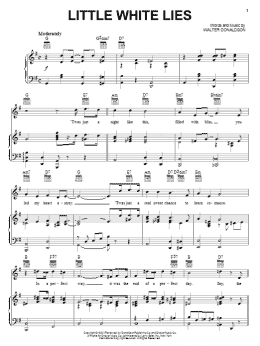 page one of Little White Lies (Piano, Vocal & Guitar Chords (Right-Hand Melody))