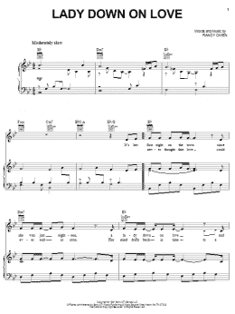 page one of Lady Down On Love (Piano, Vocal & Guitar Chords (Right-Hand Melody))