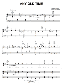 page one of Any Old Time (Piano, Vocal & Guitar Chords (Right-Hand Melody))