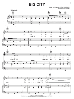 page one of Big City (Piano, Vocal & Guitar Chords (Right-Hand Melody))
