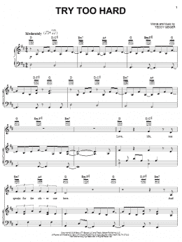 page one of Try Too Hard (Piano, Vocal & Guitar Chords (Right-Hand Melody))