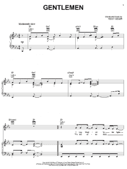 page one of Gentlemen (Piano, Vocal & Guitar Chords (Right-Hand Melody))