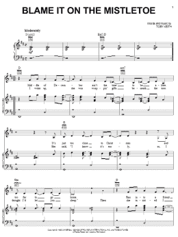 page one of Blame It On The Mistletoe (Piano, Vocal & Guitar Chords (Right-Hand Melody))