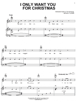page one of I Only Want You For Christmas (Piano, Vocal & Guitar Chords (Right-Hand Melody))